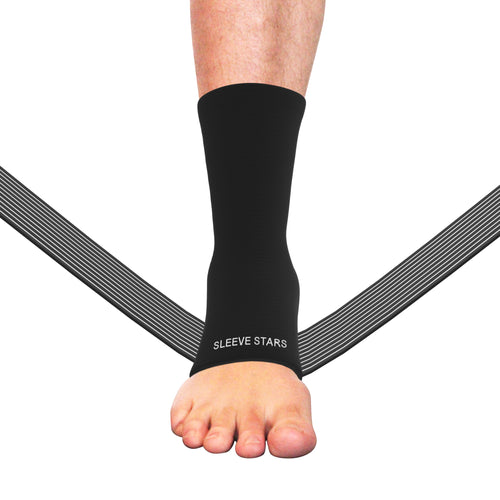 Person aligning the ankle strap before wrapping