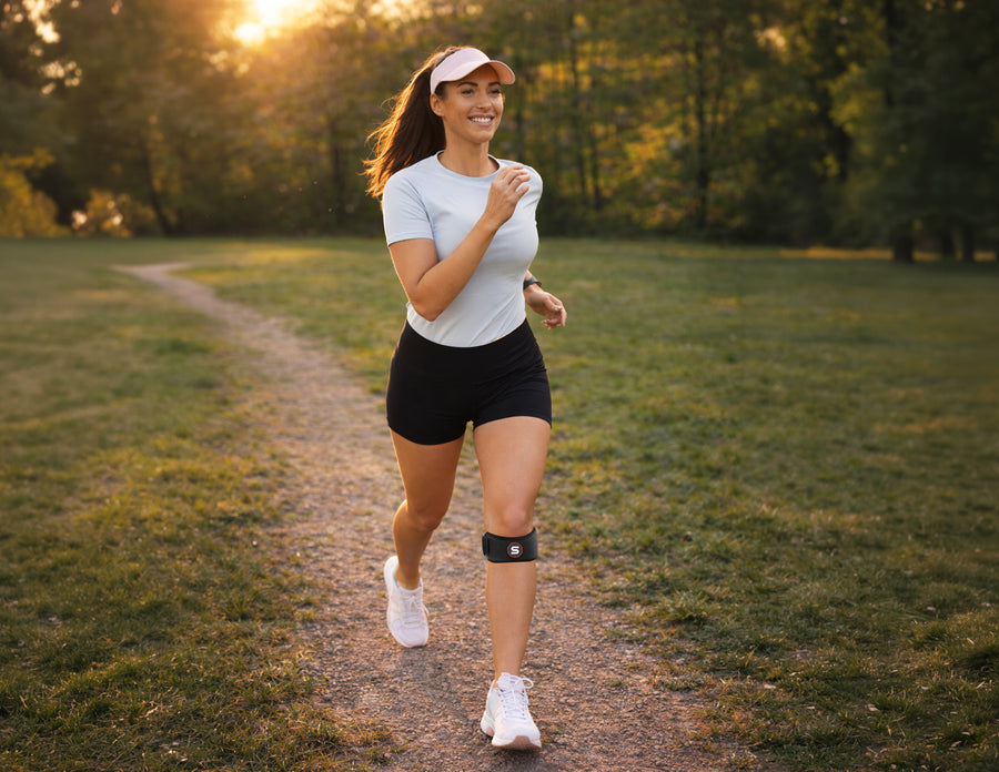 Person exercising with ankle support